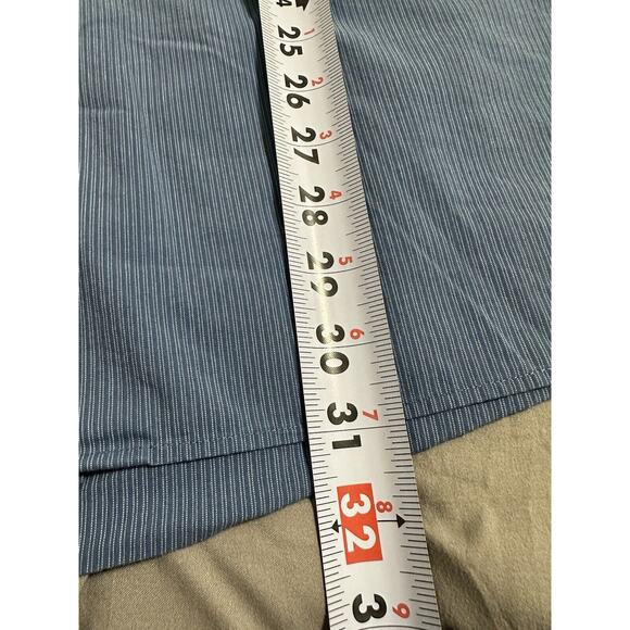 Dockers Men’s Button Down Shirt size XXL Blue Striped Long Sleeve Casual Dressy - Picture 9 of 11